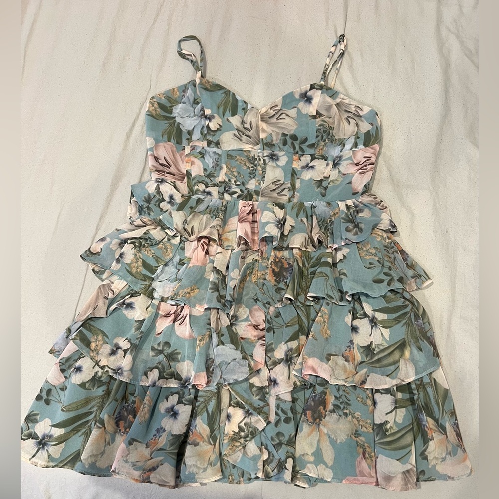 Floral Tiered Ruffle Mini Dress